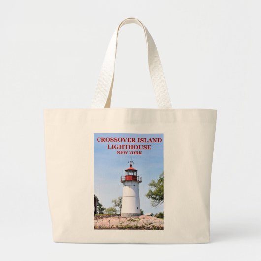 Crossover Island Lighthouse, New York Tote Bag Jumbo Stoffbeutel (Vorne)