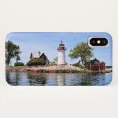 Crossover Island Lighthouse, NY iPhone Case (Rückseite (Horizontal))