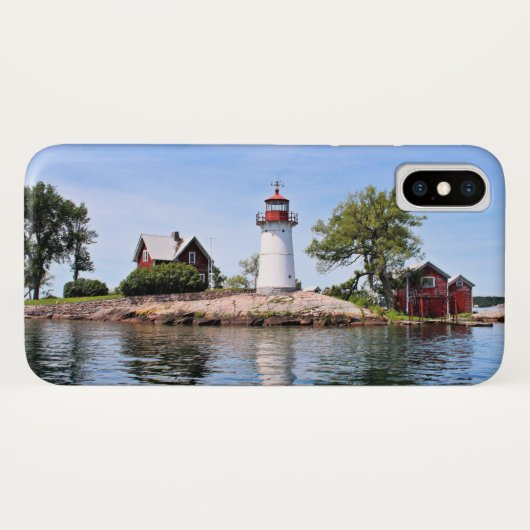 Crossover Island Lighthouse, NY iPhone Case (Rückseite (Horizontal))