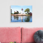 Crossover Island Lighthouse, NY Wrapped Canvas Leinwanddruck (Insitu (Wohnzimmer))