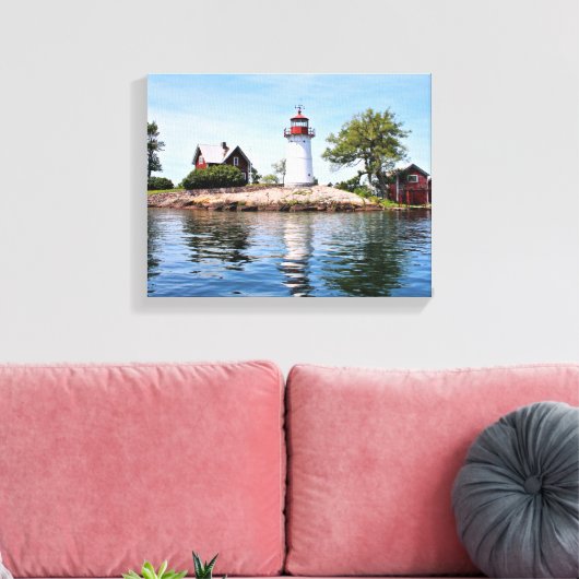 Crossover Island Lighthouse, NY Wrapped Canvas Leinwanddruck (Insitu (Wohnzimmer))