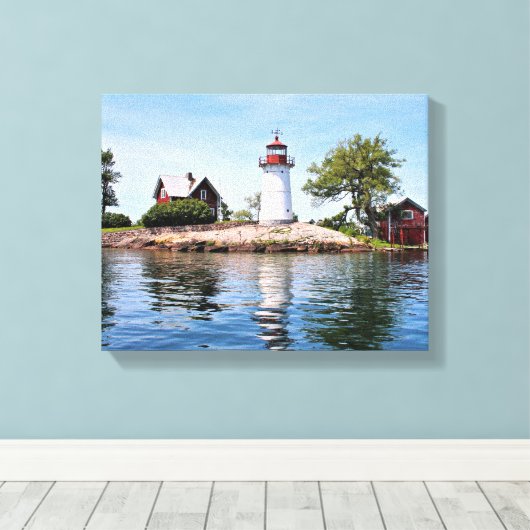 Crossover Island Lighthouse, NY Wrapped Canvas Leinwanddruck (Insitu (Holzboden))