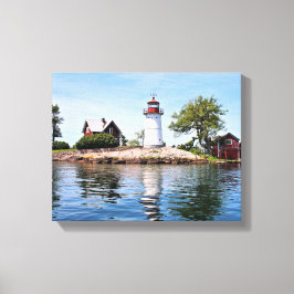 Crossover Island Lighthouse, NY Wrapped Canvas Leinwanddruck