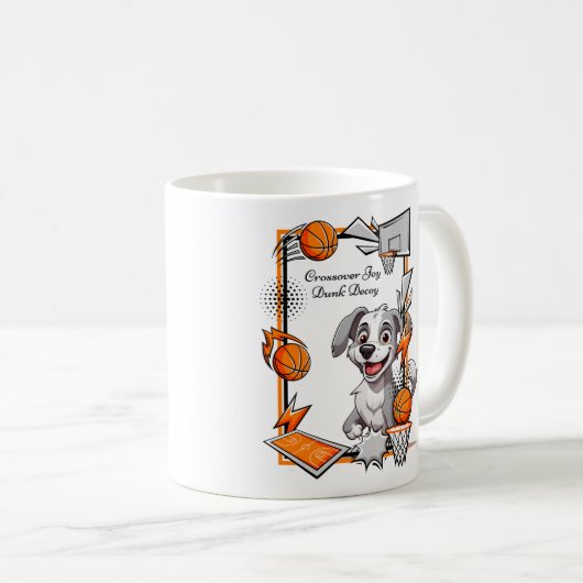 Crossover Joy Dunk Decoy Basketball Dog Kaffeetasse (VorderseiteRechts)