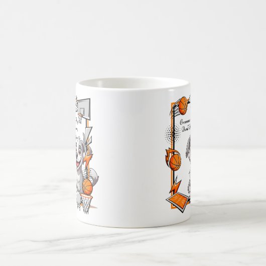 Crossover Joy Dunk Decoy Basketball Dog Kaffeetasse (Mittel)