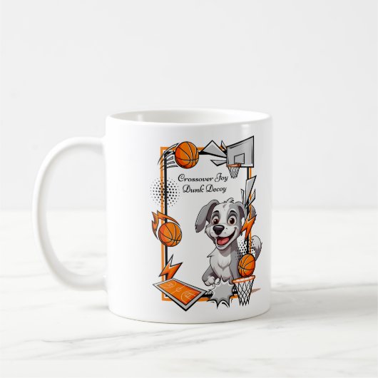 Crossover Joy Dunk Decoy Basketball Dog Kaffeetasse (Links)