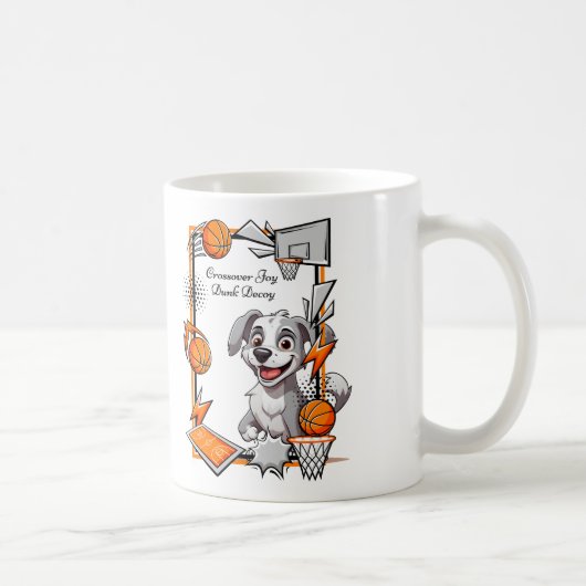 Crossover Joy Dunk Decoy Basketball Dog Kaffeetasse (Rechts)