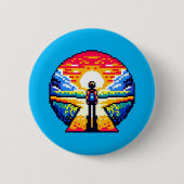 Crossroads bei Sunset Thoughful Pixel Art Journey Button (Vorderseite)