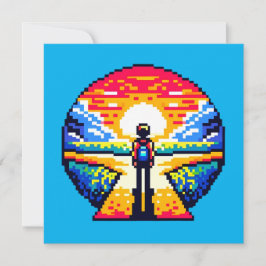 Crossroads bei Sunset Thoughful Pixel Art Journey Einladung