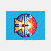 Crossroads bei Sunset Thoughful Pixel Art Journey Fleecedecke (Vorderseite (Horizontal))