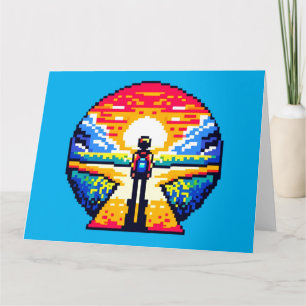 Crossroads bei Sunset Thoughful Pixel Art Journey Karte
