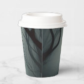 Crossroads in the Fog - Gloomy Forest Art Print Pappbecher (Rechts)