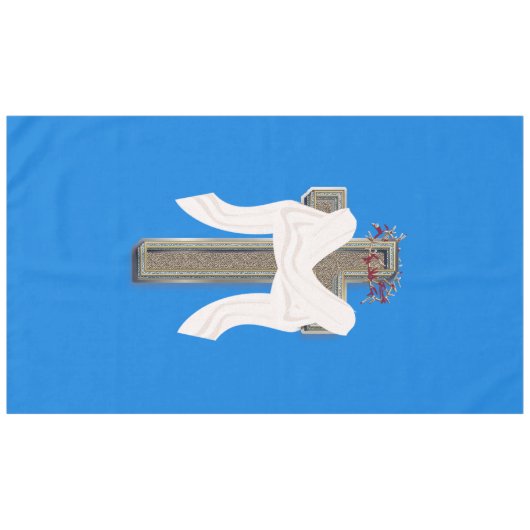 Crosstabletts Haushaltsmilch Blau Hintergrund Tischdecke (Vorderseite (Horizontal))