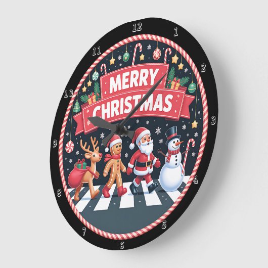 Crosswalk Weihnachten Große Wanduhr (Winkel)