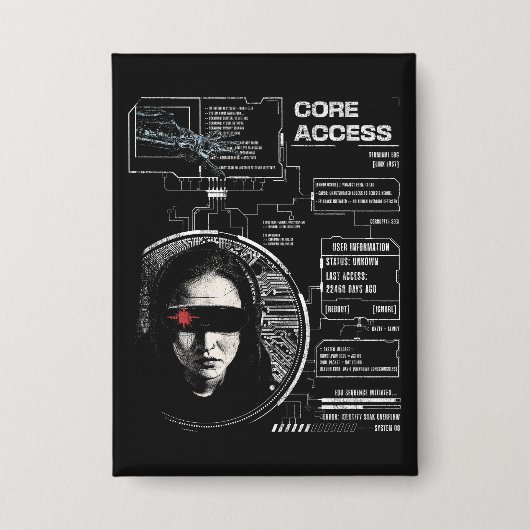 Crosswired - Techno-Brutalist Streetwear Design Button (Vorderseite)