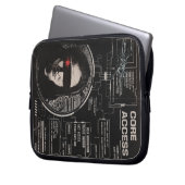 Crosswired - Techno-Brutalist Streetwear Design Laptopschutzhülle (Vorderseite Links)