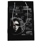 Crosswired - Techno-Brutalist Streetwear Design Mittlere Geschenktüte (Vorderseite)