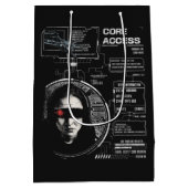 Crosswired - Techno-Brutalist Streetwear Design Mittlere Geschenktüte (Rückseite)