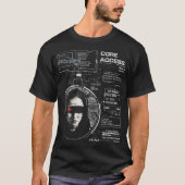 Crosswired - Techno-Brutalist Streetwear Design T-Shirt (Vorderseite)