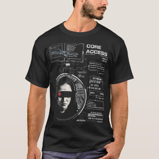 Crosswired - Techno-Brutalist Streetwear Design T-Shirt (Vorderseite)