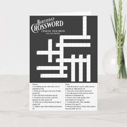 Crossword Birthday Fun Karte (Vorderseite)