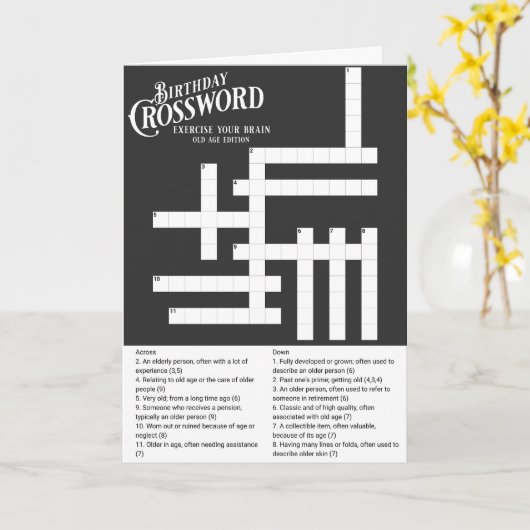 Crossword Birthday Fun Karte (Gelbe Blume)