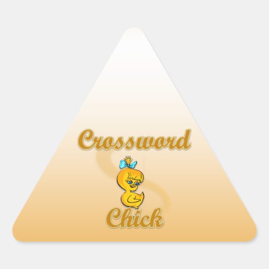 Crossword Chick Dreieckiger Aufkleber (Vorderseite)