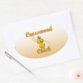 Crossword Chick Ovaler Aufkleber (Umschlag)