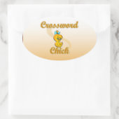 Crossword Chick Ovaler Aufkleber (Tasche)