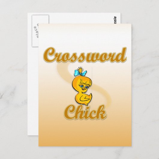 Crossword Chick Postkarte (Vorne/Hinten)