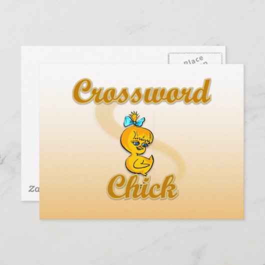 Crossword Chick Postkarte (Vorne/Hinten)