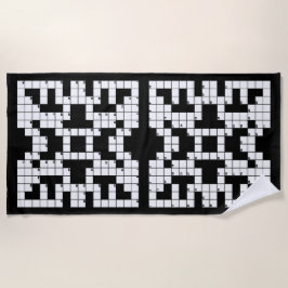 Crossword Puzzle Design Beach Handtuch