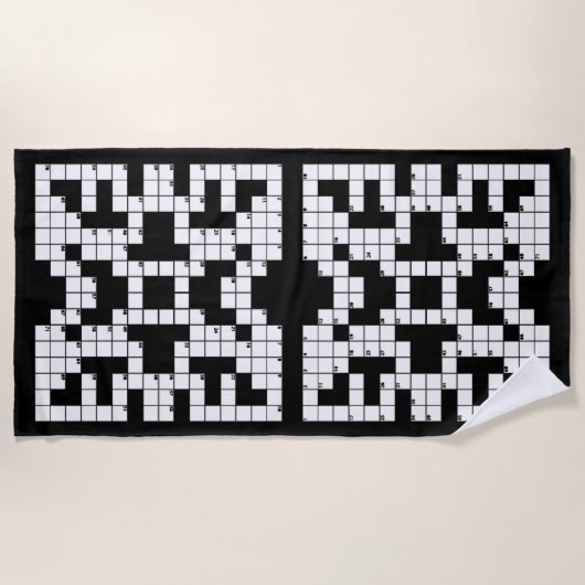 Crossword Puzzle Design Beach Handtuch (Vorderseite)