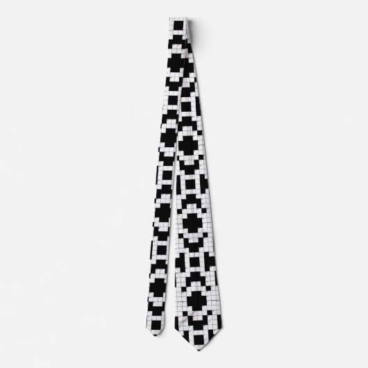 Crossword Puzzle Design Necktie Krawatte (Rückseite)