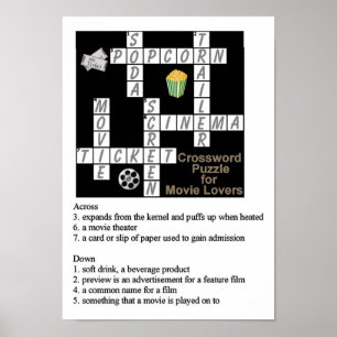 Crossword Puzzle for Movie Lovers Poster