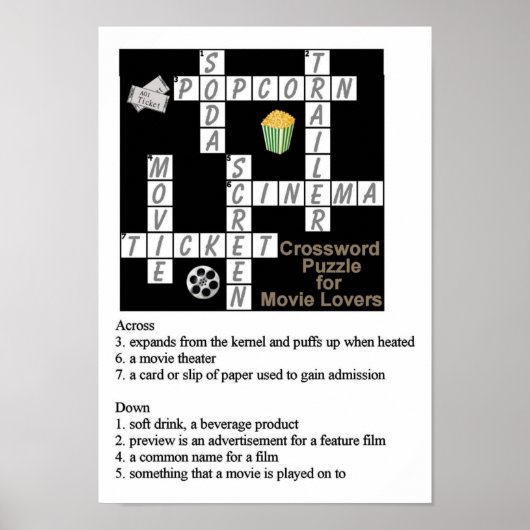 Crossword Puzzle for Movie Lovers Poster (Vorne)
