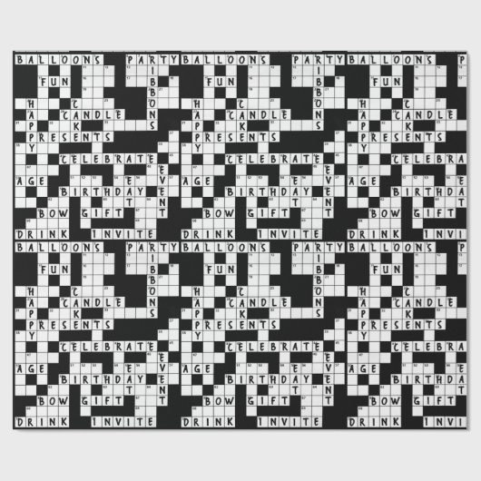 Crossword Puzzle Geburtstag Geschenkpapier (Flach)