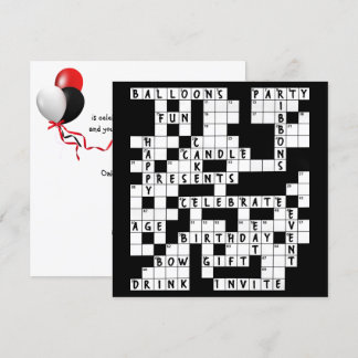 Crossword Puzzle Geburtstagsparty Einladung