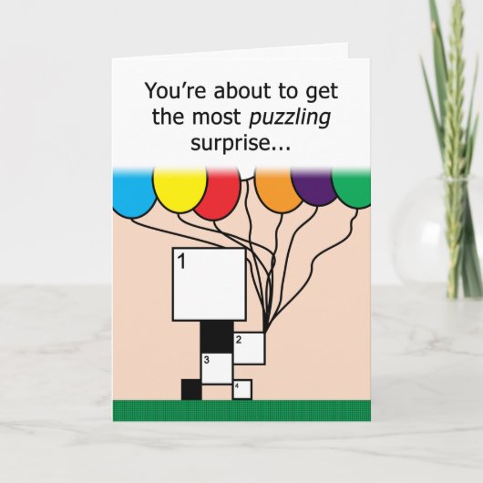 Crossword Puzzle Happy Birthday Card (11x11 Grid) Karte (Vorderseite)