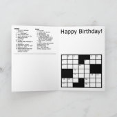 Crossword Puzzle Happy Birthday Card (7x7 Grid) Karte (Innenseite)