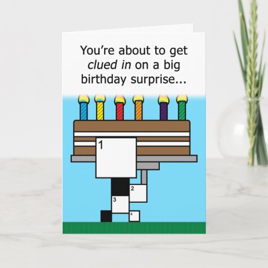 Crossword Puzzle Happy Birthday Card (9x9 Grid) Karte (Vorderseite)
