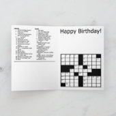Crossword Puzzle Happy Birthday Card (9x9 Grid) Karte (Innenseite)