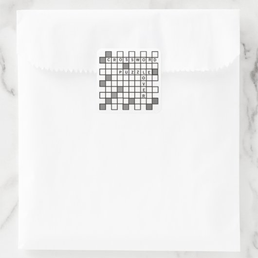 Crossword Puzzle Lover Quadratischer Aufkleber (Tasche)