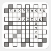Crossword Puzzle Lover Quadratischer Aufkleber (Vorderseite)