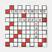 Crossword Puzzle Lover rot Magnet (Vorne)