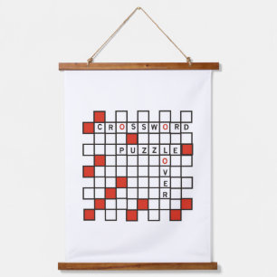 Crossword Puzzle Lover Wandteppich Mit Holzrahmen