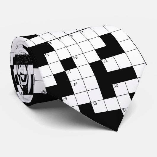 Crossword Puzzle Pattern Neck Tie Krawatte (Gerollt)