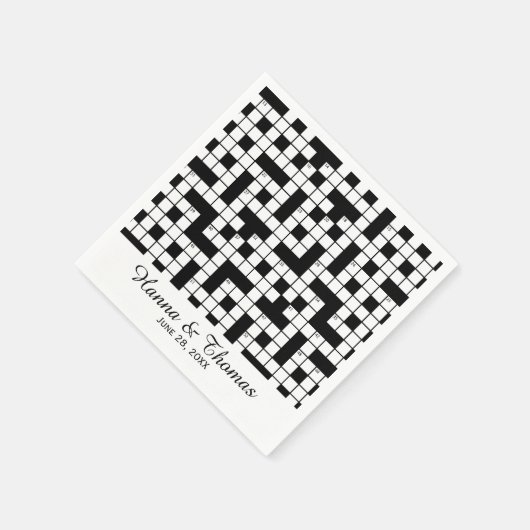 Crossword Puzzle Theme Wedding Serviette (Ecke)