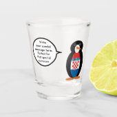 Crostian Flag Vortrag von Frau Pinguin Shot Glass Schnapsglas (Vorderseite)