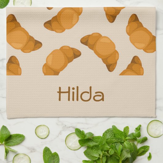 Crostom name brown Pattern Geschirrtuch (Gefaltet)